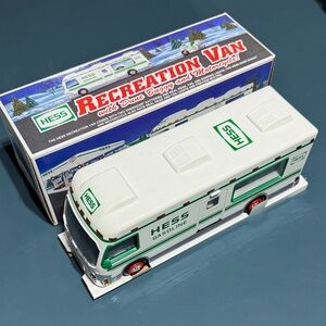 Hess Gasoline Adventure Van with Dune Buggy and Motorcycle - White and Green